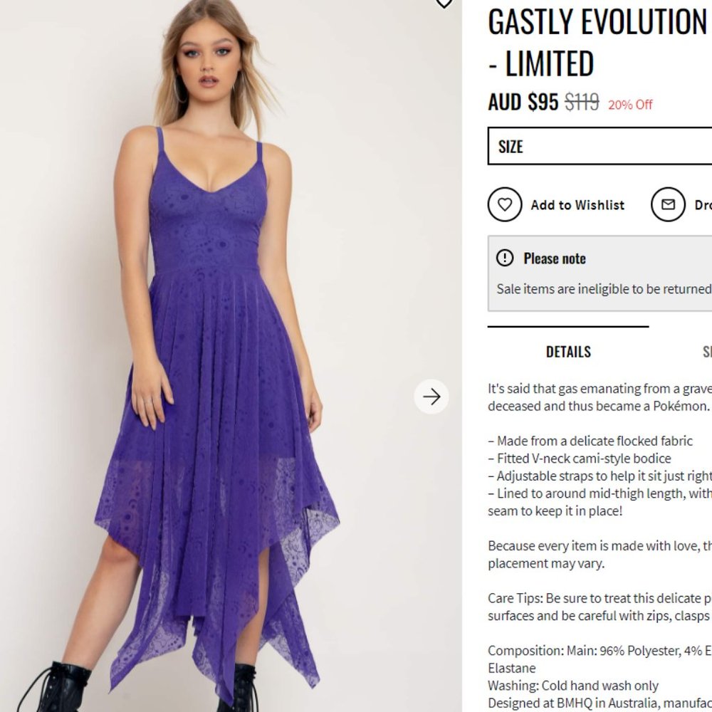 Blackmilk Ghastly Evolution Handkerchief Dress - Small (Limited/Sold-out)